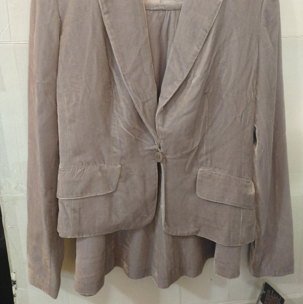 Grey Velour Skirt Suit Set By Isabel & Nina Sz 4